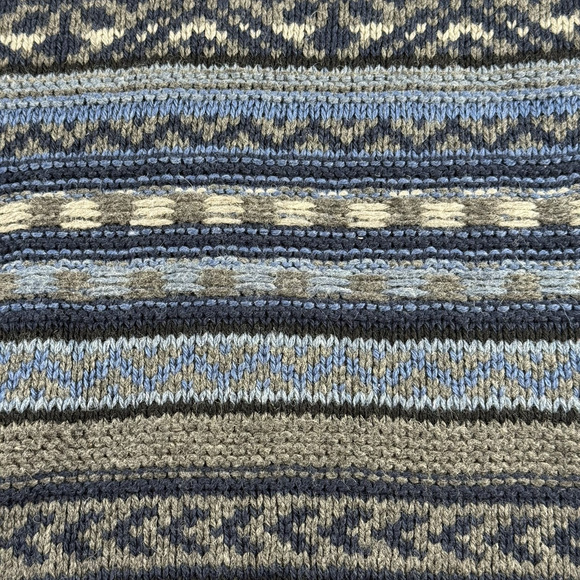 Native Youth Fair Isle Knit Sweater Blue Gray Wool Blend Men’s LGE NWT MSRP $100 - Picture 3 of 14